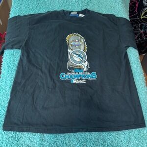 Vintage‎ Lee Sport Florida Marlins 2003 World Series Champions T-Shirt Miami MLB
